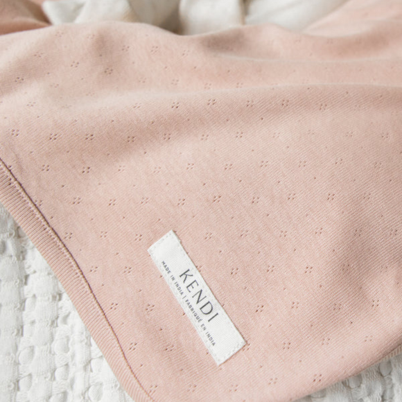Colored Organics - Organic Cotton Pointelle Baby Blanket - Ballet