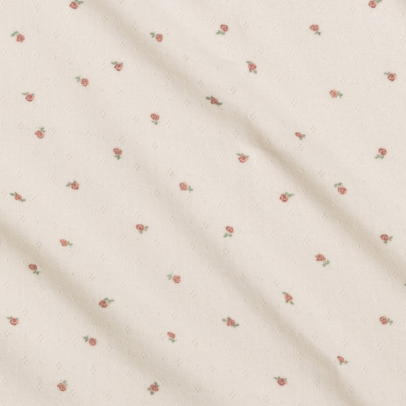 Colored Organics - Organic Cotton Pointelle Baby Blanket - Rosa Floral