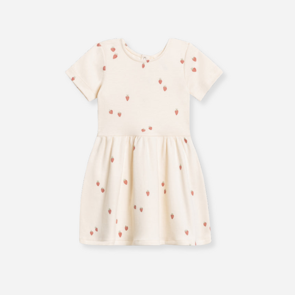 Colored Organics - Organic Kids Short Sleeve Stella Swing Dress - Strawberry