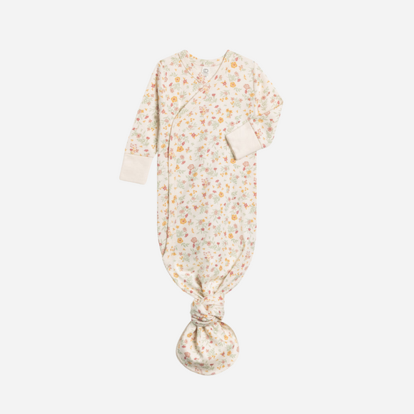 Colored Organics - Organic Newborn Indy Kimono Gown - Bianca Floral / Berry