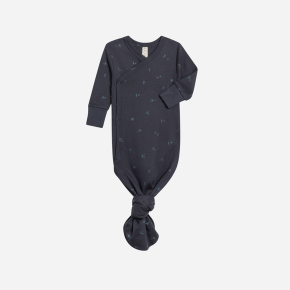 Colored Organics - Organic Newborn Indy Kimono Gown - Cactus/Navy+Teal
