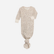 Colored Organics - Organic Newborn Indy Kimono Gown - Primrose Floral / Chesnut+Taupe