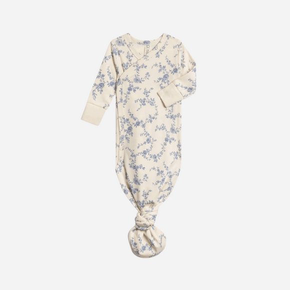 Colored Organics - Organic Newborn Indy Kimono Gown - Serena Floral / Rain