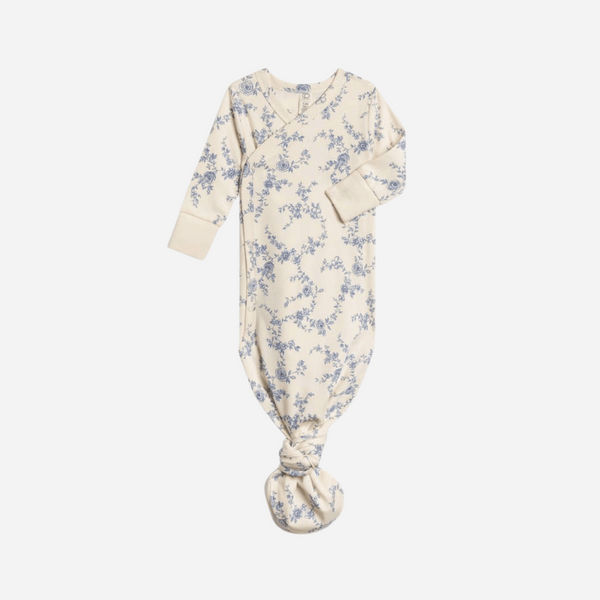 Colored Organics - Organic Newborn Indy Kimono Gown - Serena Floral / Rain
