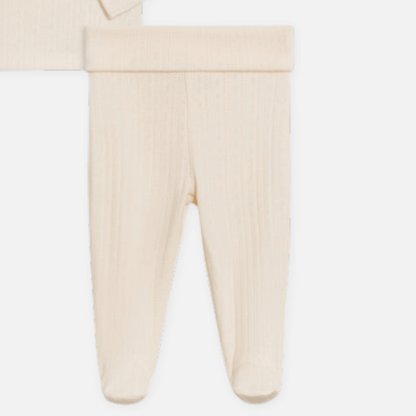 Colored Organics - Organic Pointelle Kimono Top & Pant - Ivory