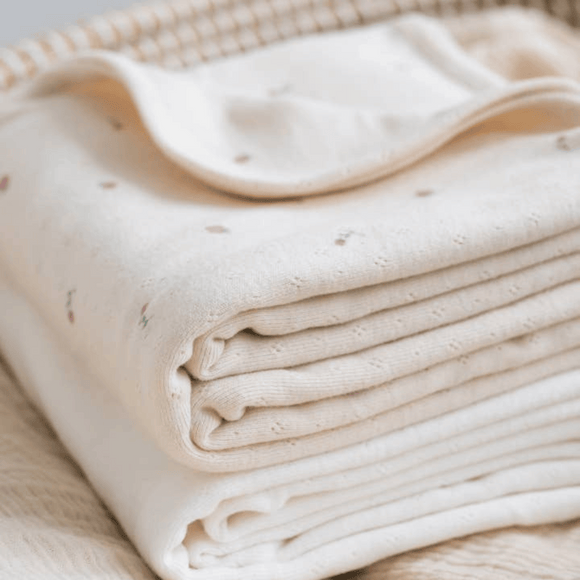 Colored Organics - Organic Pointelle Swaddle Blanket - Pia Floral