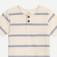 Colored Organics - Organic Reef Short Sleeve Henley - Sole Stripe / Marino