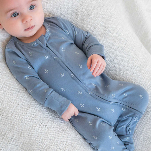 Colored Organics - Peyton Zipper Sleeper - Anchor / Sea + Powder