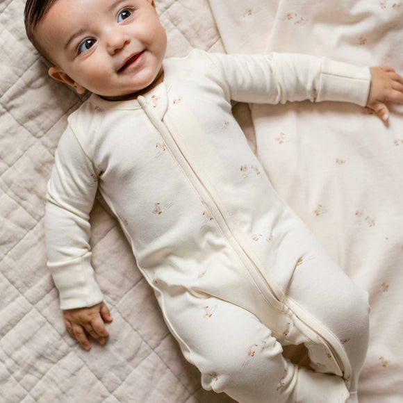 Colored Organics - Peyton Zipper Sleeper - Duck / Oat + Chai