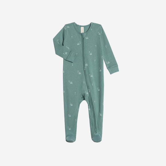 Colored Organics - Peyton Zipper Sleeper - Fairway / Laguna + Powder