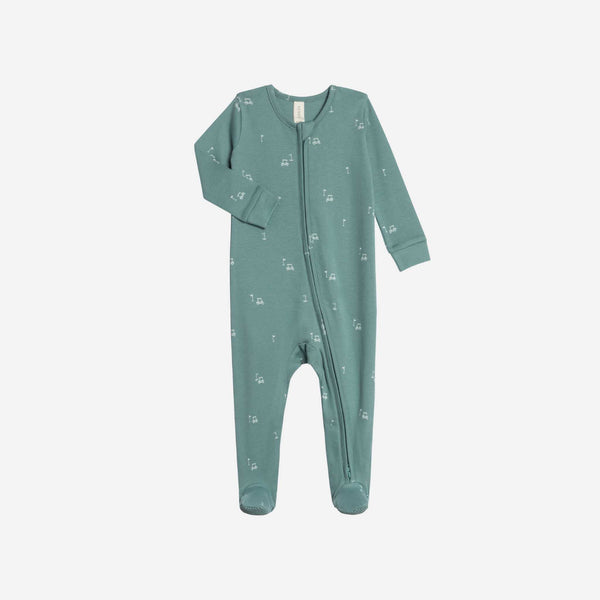 Colored Organics - Peyton Zipper Sleeper - Fairway / Laguna + Powder