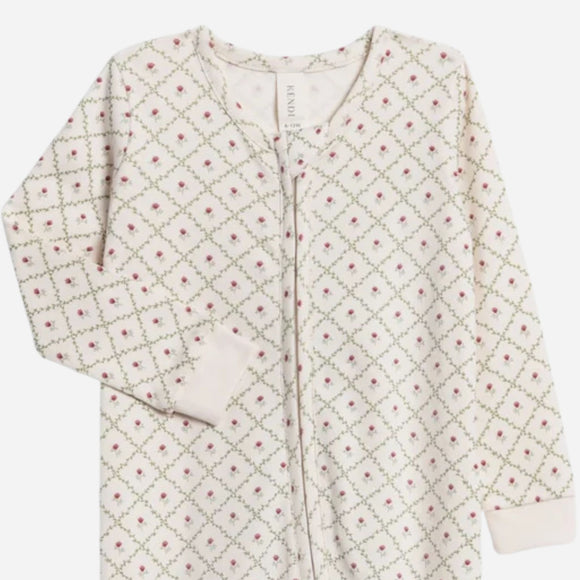 Colored Organics -  Peyton Zipper Sleeper - Hedge Floral