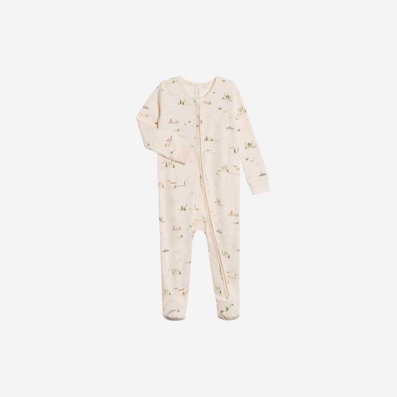 Colored Organics - Peyton Zipper Sleeper - Lake / Barn + Mint
