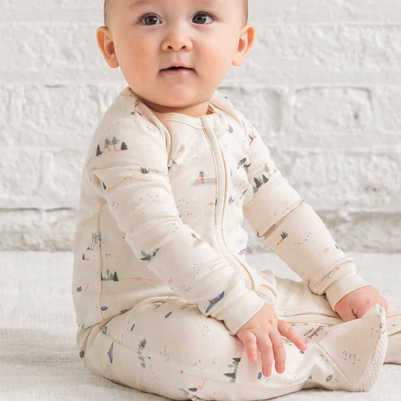 Colored Organics - Peyton Zipper Sleeper - Lake / Barn + Mint