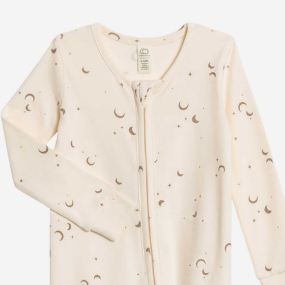 Colored Organics -Peyton Zipper Sleeper - Moon / Taupe