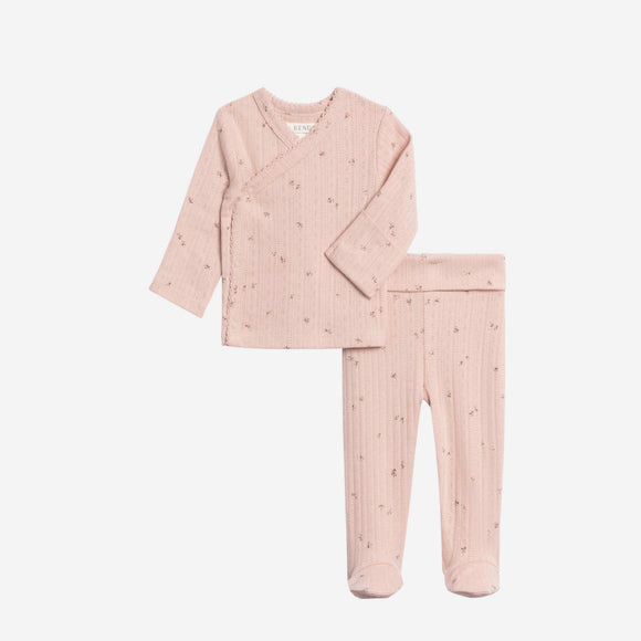 Colored Organics - Pointelle Kimono Top and Pant Set - Haran Floral