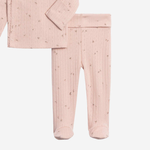 Colored Organics - Pointelle Kimono Top and Pant Set - Haran Floral