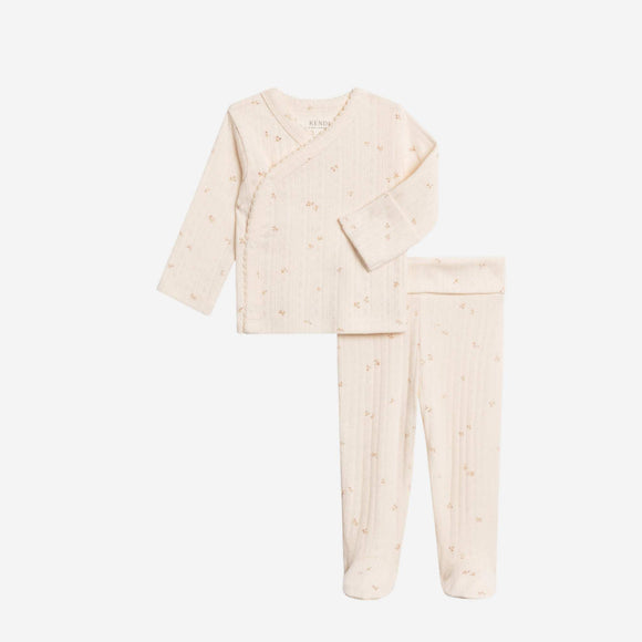Colored Organics - Pointelle Kimono Top and Pant Set - Loren Floral