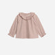 Colored Organics - Poplin Ruffle Collar Shirt - Mauve Gingham