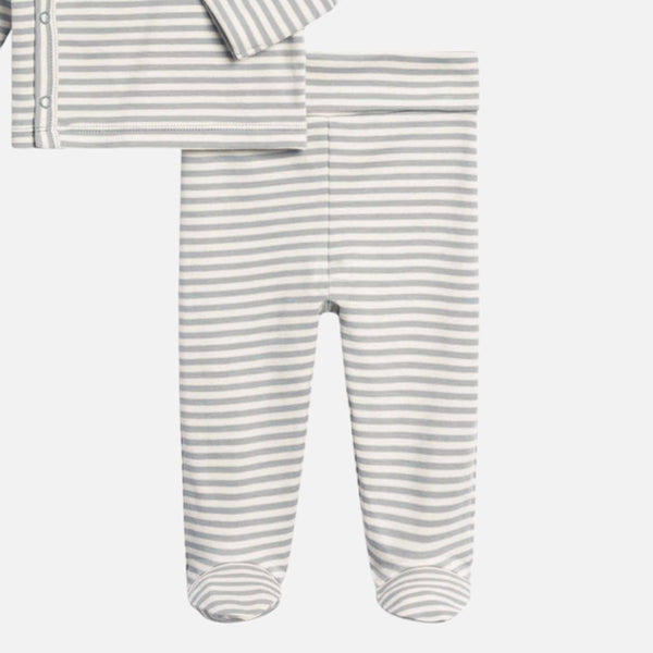 Colored Organics - Riley 2 Piece Kimono Wrap Top and Pant Set - Ballet Stripe