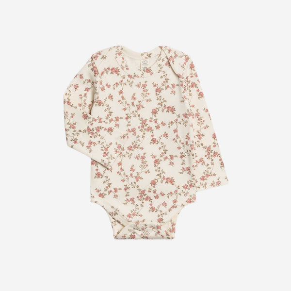Colored Organics - River Bodysuit - Agnes Floral / Raspberry + Mauve