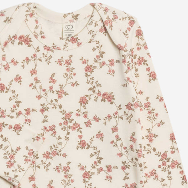 Colored Organics - River Bodysuit - Agnes Floral / Raspberry + Mauve