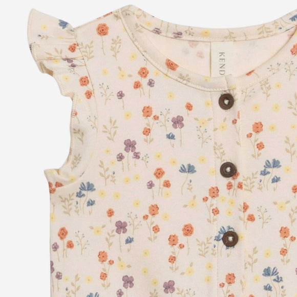 Colored Organics - Shaye Romper - Margot Floral / Barn + Sea