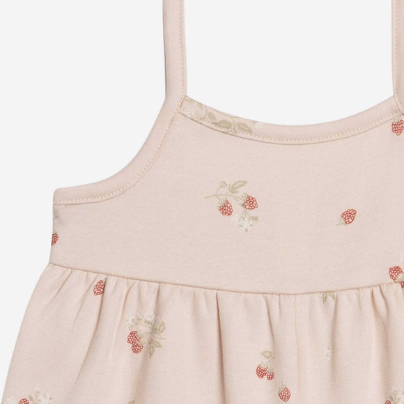 Colored Organics - Sosi Tank Romper - Raspberries / Shell + Mint