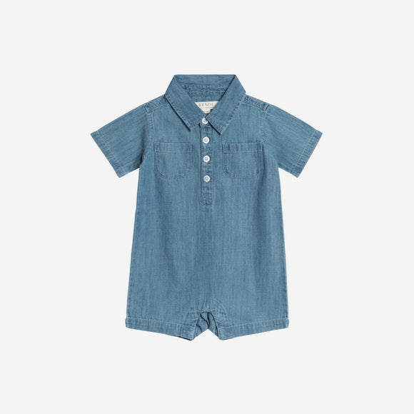 Colored Organics - Ted Chambray Collared Romper