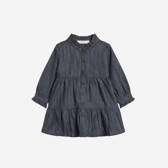 Colored Organics - Tula Chambray Ruffle Shirt Dress