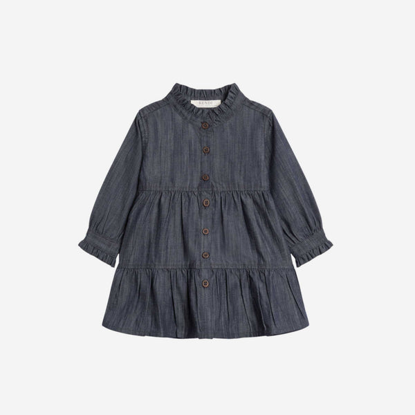 Colored Organics - Tula Chambray Ruffle Shirt Dress
