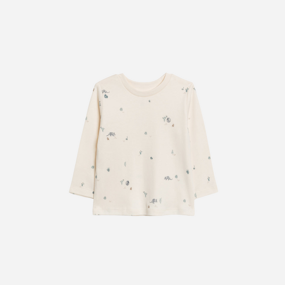Colored Organics - Turk Long Sleeve Crew - Armadillo/Navy +Teal