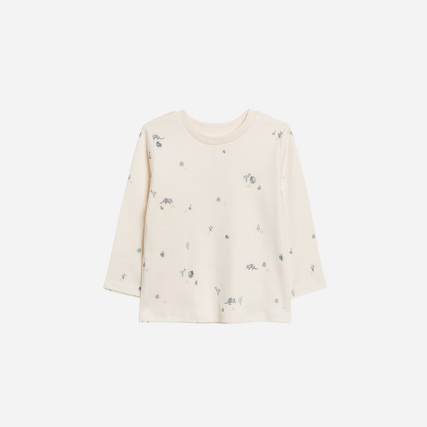 Colored Organics - Turk Long Sleeve Crew - Armadillo/Navy +Teal