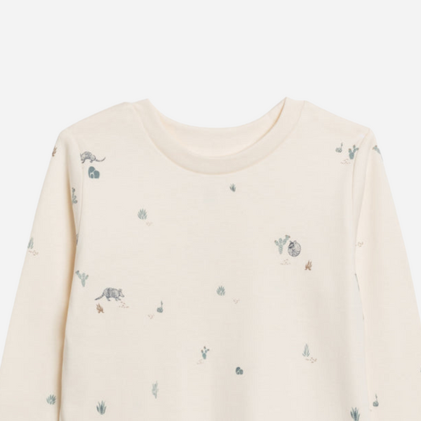 Colored Organics - Turk Long Sleeve Crew - Armadillo/Navy +Teal