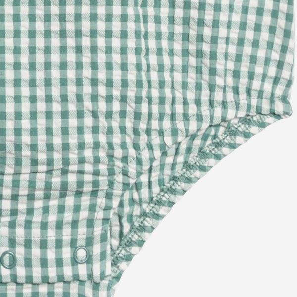 Colored Organics - Wren Seersucker Bubble Romper - Laguna Gingham