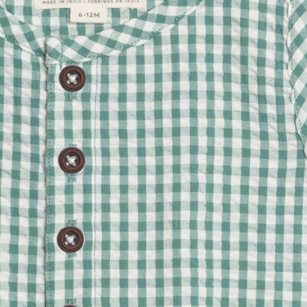 Colored Organics - Wren Seersucker Bubble Romper - Laguna Gingham