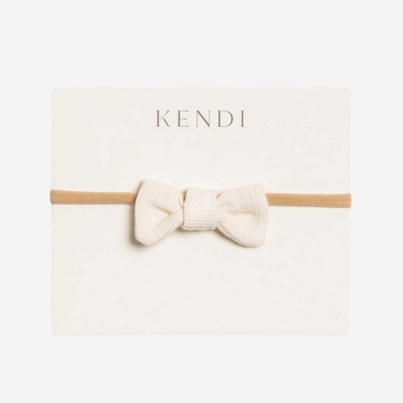Colored Organics - Brushed Back Pointelle Dainty Bow - Ivory