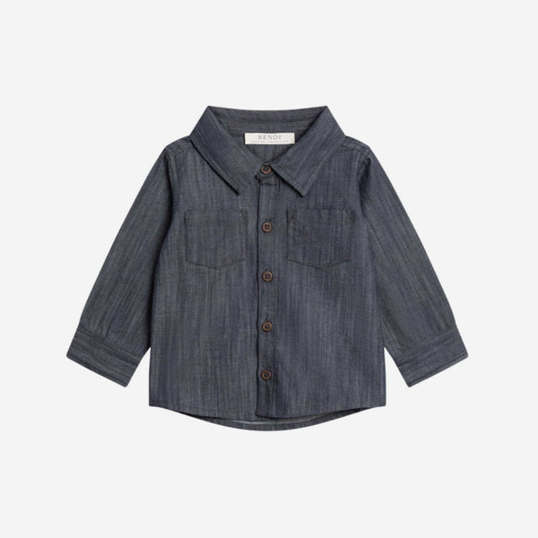 Colored Organics - Hayes Chambray Long Sleeve Collared Shirt