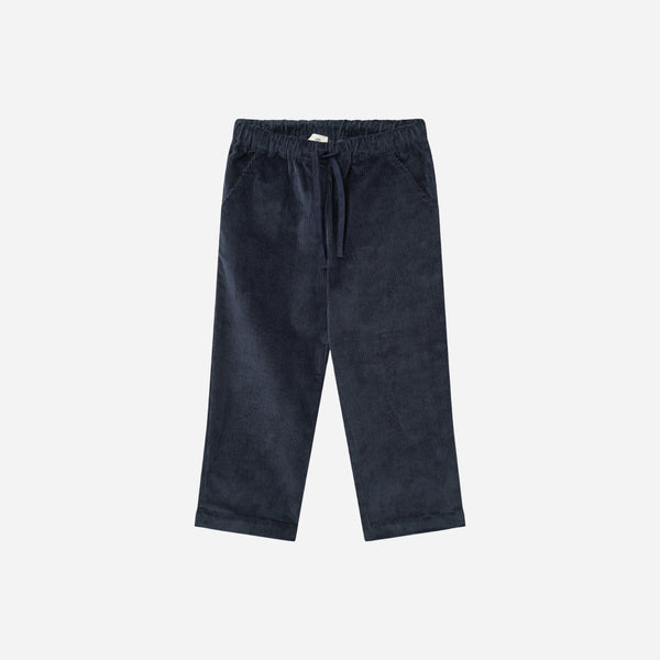 Copenhagen Colors - Corduroy Pants with Adjustable Waist - Navy