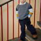 Copenhagen Colors - Corduroy Pants with Adjustable Waist - Navy