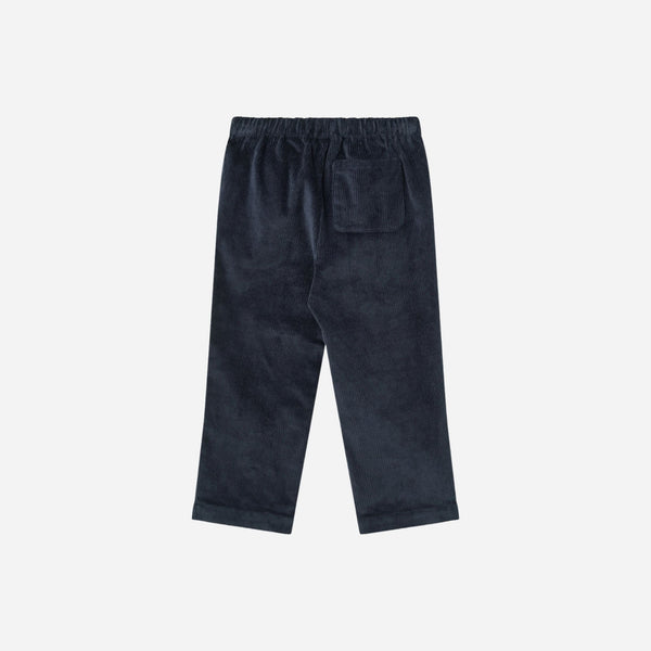 Copenhagen Colors - Corduroy Pants with Adjustable Waist - Navy