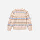 Copenhagen Colors - Knitted Collar Blouse with Pointelle & Pattern - Beige Comb