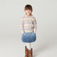 Copenhagen Colors - Knitted Collar Blouse with Pointelle & Pattern - Beige Comb
