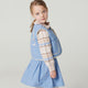 Copenhagen Colors - Knitted Collar Blouse with Pointelle & Pattern - Beige Comb