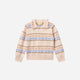 Copenhagen Colors - Knitted Collar Blouse with Pointelle & Pattern - Beige Comb