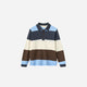 Copenhagen Colors - Striped Pique Polo with Long Sleeves - Brown