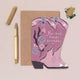 Cowboy Boots Birthday Card - Pink