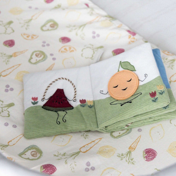 Crane Baby - Clementine Fruits & Veggies Soft Plush Activity Book