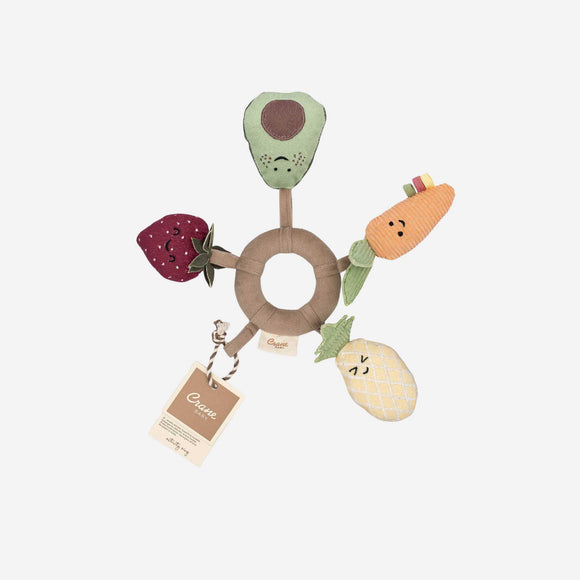 Crane Baby - Clementine Fruits & Veggies Soft Plush Activity Ring