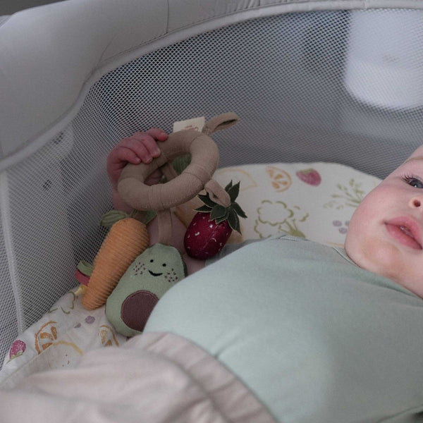 Crane Baby - Clementine Fruits & Veggies Soft Plush Activity Ring